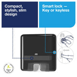 Tork Xpress Mini Multifold Hand Towel Dispenser Black H2, One-at-a-Time Dispensing, Elevation Range, 553128