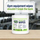 Vapor Fresh Value Wipes - 1,500 Count x 4 Rolls (6,000 Total Wipes) Plant Powered Commercial Grade Cleaner For Gym Equipment, Fitness Studios, Spas, Schools - Bulk Refill Rolls - Unscented
