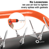 Senjoys 21" Rolling Lawn Aerator, 45 Preassembled Spikes, Only Needs 3-5 Minutes to Assemble, No Looseness, Good Package, 75" Long Handle with Quick Clip Connections, U-Shape Construction - Orange.