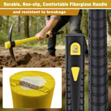 NAUKII 36 Inch Pick Mattock – Heavy Duty Rail Steel Garden Hoe with Fiberglass Handle, 2 in 1 Adze Hoe & Pick Axe for Digging, Landscaping, Yard Work, Outdoor