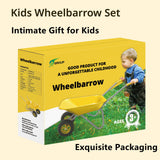 Kids Gardening Tool Set Wheelbarrow 2 Wheel Metal Wheelbarrow Toys (Yellow)