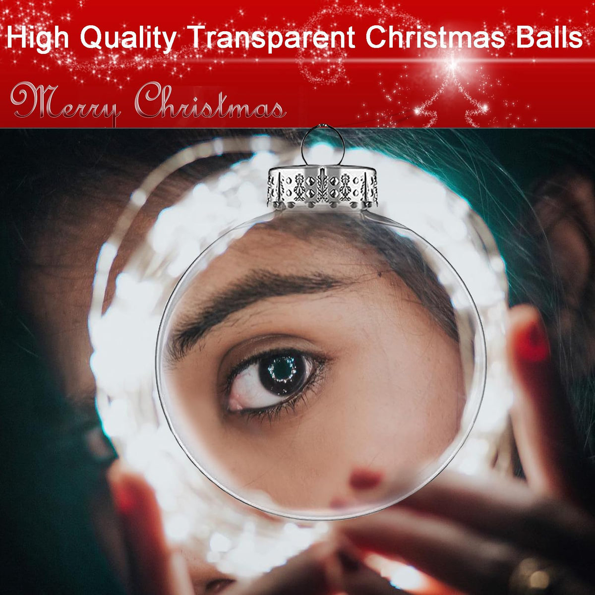 3.15 inch Clear Plastic Ornament Balls, Christmas Balls, DIY Fillable Ornaments, Clear Ornaments for Crafts Fillable - 12 PCS