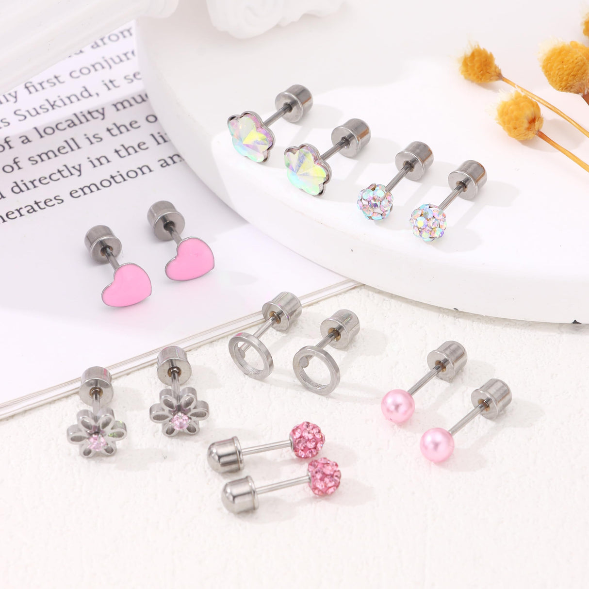 30 Pairs G23 Hypoallergenic Screw Back Earrings for Women Stainless Steel Small Stud Earrings 20G Tiny Cartilage Stud Earrings Screw Back Stud Earring Piercing Jewelry