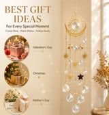 OneraOner Sun and Moon Crystal Prism Suncatcher for Window Hanging