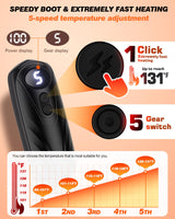 Funaudio Hand Warmers Rechargerable 2 Pack - 6000mAh Electric AI Handwarmers with LED Display, 5-Level, 2 in 1 Portable Heater, Stocking Stuffers, Gifts for Women/Men/Christmas/Golf/Hunting Essentials