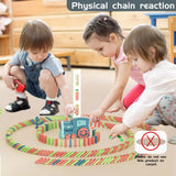 PREPHY Kids Games Domino Train Toys: Automatic Stacking Creative Game 3+ Year Old - Stem Montessori Toy for Boys 4-6 - Summer Autistic Christmas Birthday Gifts 5 6 Toddler Girls Ages 4-8 180PCS