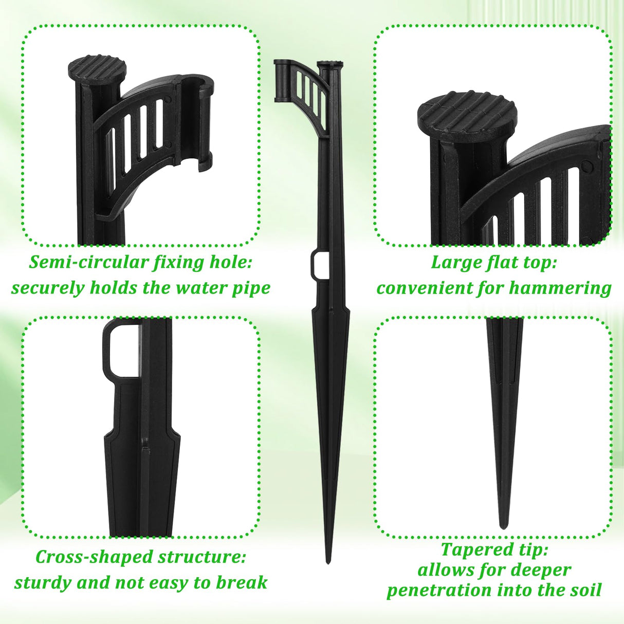 30 Pcs 12.8" Irrigation Drip Support Stakes 1/4 Inch Drip Irrigation Stakes for 1/4 Inch Drip Irrigation Tubing Hose Holder Drip Irrigation Support Stakes for Gardens Irrigation Supplies