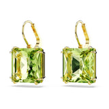 Swarovski Millenia Drop Earrings, Square Cut, Green Crystal, Gold-tone Finish