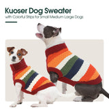 Kuoser Dog Sweater, Thermal Dog Sweaters for Medium Dogs Girl Boy, Puppy Christmas Sweater Thrtleneck Knitwear, Cozy Sweaters for Dogs, Thanksgiving Pet Outfit Warm Clothes for Fall Winter, Red M