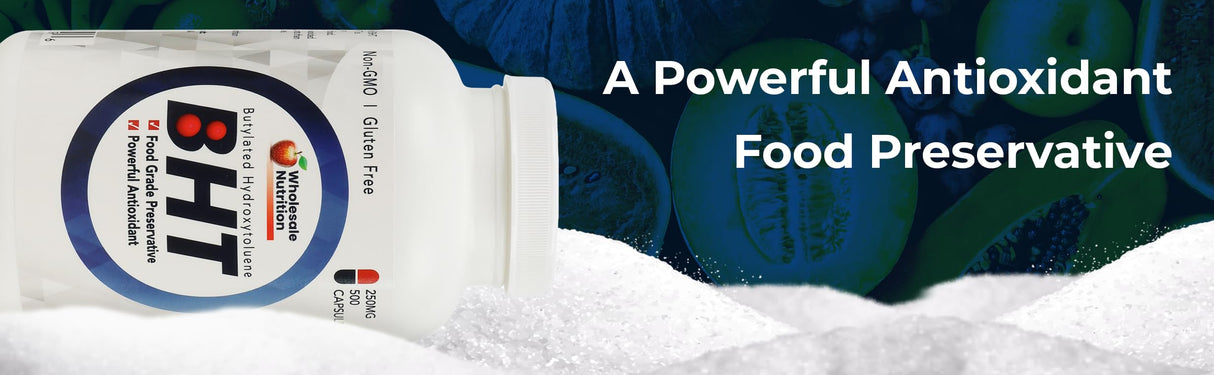 Wholesale Nutrition BHT 250mg - 500 Capsules - Potent Antioxidant Support as Butylated Hydroxytoluene, Food Grade Preservative, Non-GMO, Gluten-Free