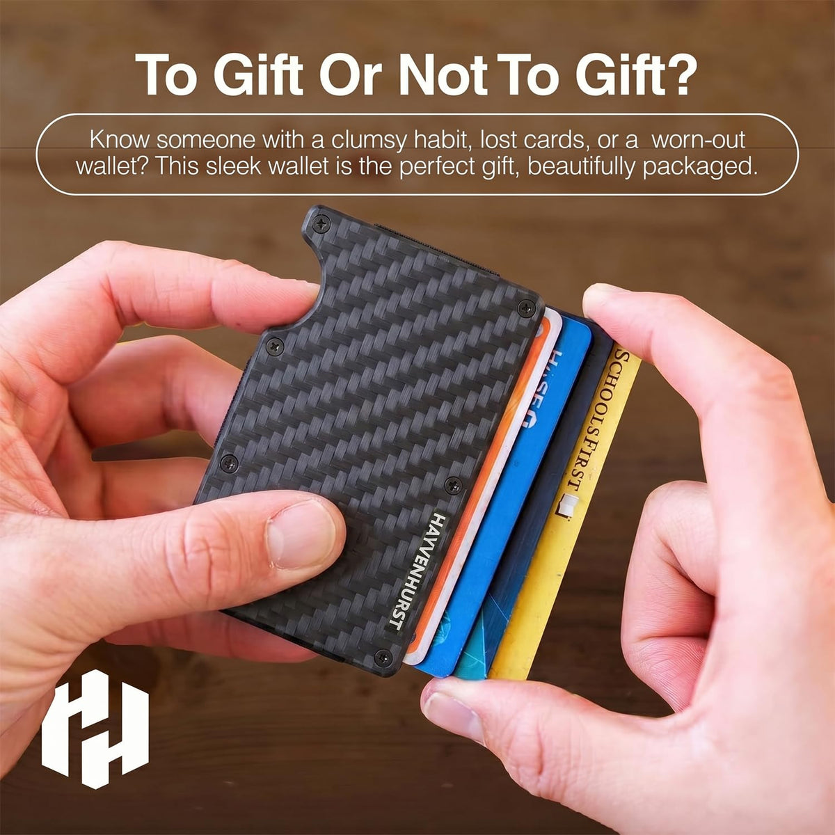 Hayvenhurst Wallet for Men - Slim RFID Blocking Metal Mens Wallet with Money Clip, Minimalist Front Pocket Credit Card Holder & Wallet