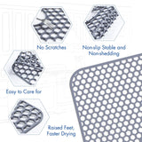 Bestjing Silicone Sink Protectors for Kitchen Sink with Center Drain - 29.7"x 15.5" Kitchen Protector Accessory, Non-Slip Heat Resistan Mat for Bottom of Farmhouse Stainless Steel Porcelain (Gray)