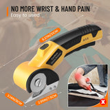 Electric Scissors, Cardboard Cutter, With LED Light, High-Efficiency Brushless Motor, 2000mAh Battery, Tungsten Steel Blade, Suitable for Cloth, Cardboard, Carpet Wire Rope Cutters Yellow