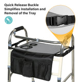 HOOMTREE Walker Tray for Folding Walker, Trays for Walkers for Seniors Detachable with Cup Holder,Walker Trays for Rolling Folding Walker,Walker Accessories for Elderly