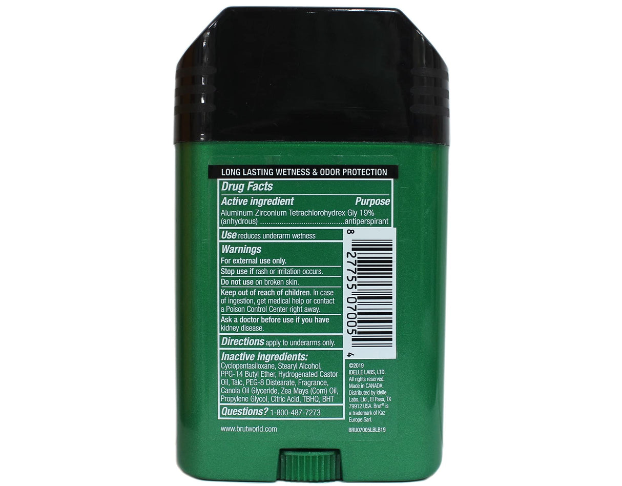 Brut Deodorant 2 Ounce Oval Solid Classic Scent(Anti-Perspirant) (59ml) (2 Pack)