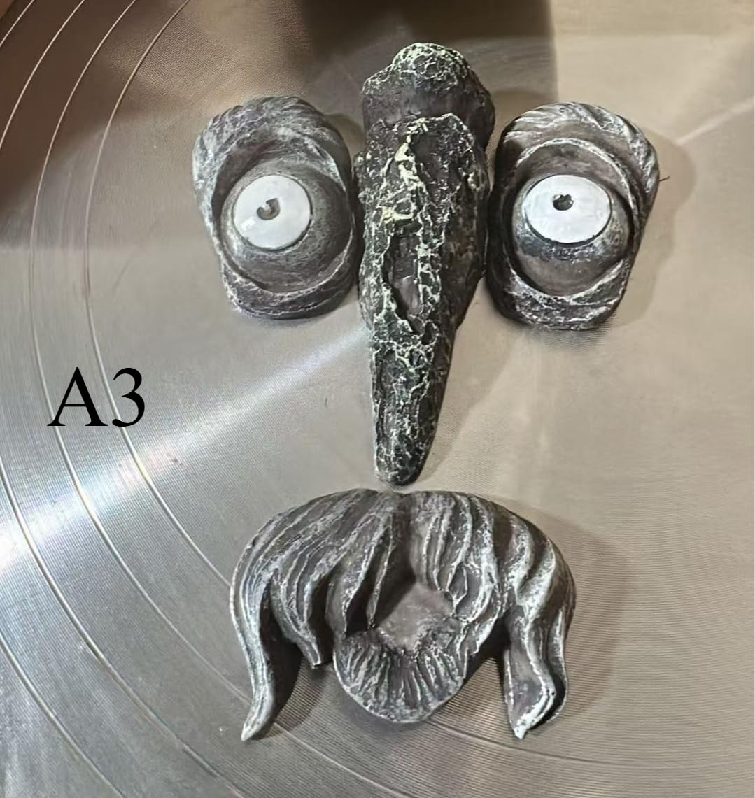 Garden Resin Tree Face Decor, Bark Look Forest Spirit Sculpture Outdoor Yard Creative Ornament (A1)
