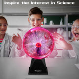 Theefun Plasma Ball: 8 Inch Plasma Globe Touch & Sound Sensitive Ball Lamp Electric Lightning Novelty Light for Parties, Home, Prop, Room Decoration, Christmas Gifts