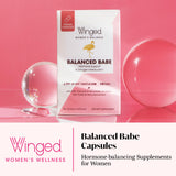 Winged Wellness Balance Babe, Hormone Balance & Estrogen Detox Supplement for Women - 100mg DIM & Calcium D-Glucarate & Milk Thistle for PMS Bloating, Cramps, Mood & Hormonal Acne Support, 60 Capsules