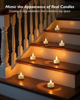 Amagic Flameless Timer Remote Tealights Candles, 3D Black Wick Flickering Tea Lights, 400+Hour White Votive Candles Battery Operated, Set of 24 for Wedding Table Decor, Halloween, Christmas, Holiday