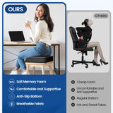 SweetSlubr Seat Cushion for Taibone Pain Relief, Office Chair Cushion, Memory Foam Large Chair Cushion with Non-Slip Cover for Soft Support at Office Chair, Car Seat, Airplane, Bleacher Black/Large