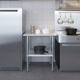 AmGood 24 in. x 30 in. Stainless Steel Work Table | Metal Kitchen Food Prep Table | NSF