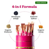 BetterAlt SHE-Lajit Strawberry Honeysticks|Shilajit for Women with Shatavari & Saffron for hormonal Balance & Energy Boost|Tasty Shilajit Honeysticks with Goodness of Pure Himalayan Shilajit|30 Sticks