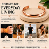 Healing Monk Pure Copper Bracelet for Men & Women – Handmade Uncoated Copper Jewelry Cuff – Adjustable Healing Copper Bracelets for Arthritis – Mens & Womens Copper Cuff Pulsera de Cobre (Healing)