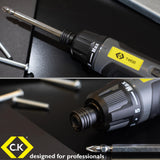 C.K Tools E-Driver, Electric High Torque Screwdriver, 3.6v USB-C Rechargeable Cordless Screw Driver with Double Sided PZ2 SL4 Bit, CK T4930