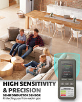 AEGTEST HOUND-1011 Portable Radon Detector for Home, Lightweight, High-Accuracy Sensor, 45-Day Monitoring, Easy-to-Use Radon Tester, Short- & Long-Term in pCi/L or Bq/m³ for Basement – Gray