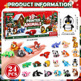JOICEE 2026 Christmas Advent Calendar with Mini 3D Printed Animals Toys