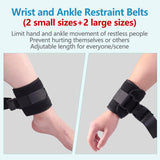 lefeke Patient Medical Restraints with Quick Release Buckles, Bed Restraints Belts for Wrists and Ankles, Limb Holder Movement Limited Ties for Hands or Legs(4 Pieces)