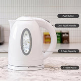 OVENTE 1.7L Electric Tea Kettle, Fast Boiling Water Heater, White KP72W
