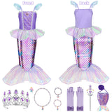 Meland Mermaid Dress for Girls, Princess Dress Up Costume Gift (3-4 Years)
