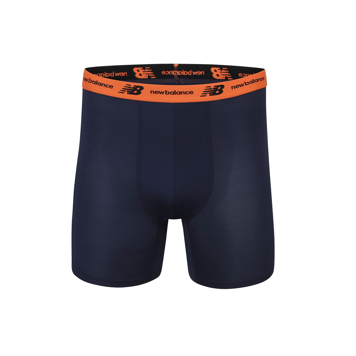 New Balance Men's Mesh 5" with Fly Boxer Brief (4-Pack), Team Navy/Light Navy Print/Team Orange/Black, Medium