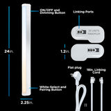 Enbrighten 24 inch Plug-in Under Cabinet Lights, 1561 Lumens, Five White Settings from (2700K-6500K), Full Range Dimmable, One-Touch Sync Control, Linkable Under Counter Lights for Kitchen 82786-T1