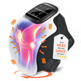 Pokytcox Knee Massager, Large LED Screen, Adjustable Temperature,Cordless Knee Massager with Heat and Vibration, Portable Massager for Knee Discomfort, Longer Knee Straps 48CM