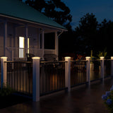 VOLISUN Solar Post Cap Light Outdoor Waterproof 12pack,Solar Fence - Post Lights for 4x4 5x5 6x6 Wooden/Vinyl Post,White Deck Cap Light Solar Powered with Warm White for Garden/Patio/Porch