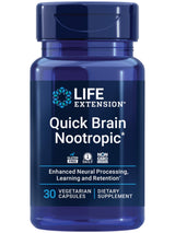 Life Extension Quick Brain Nootropic, 30 vegetarian capsules—Enhanced brain performance, learning and retention, brain supplement- 1-Daily, gluten-free, non-GMO