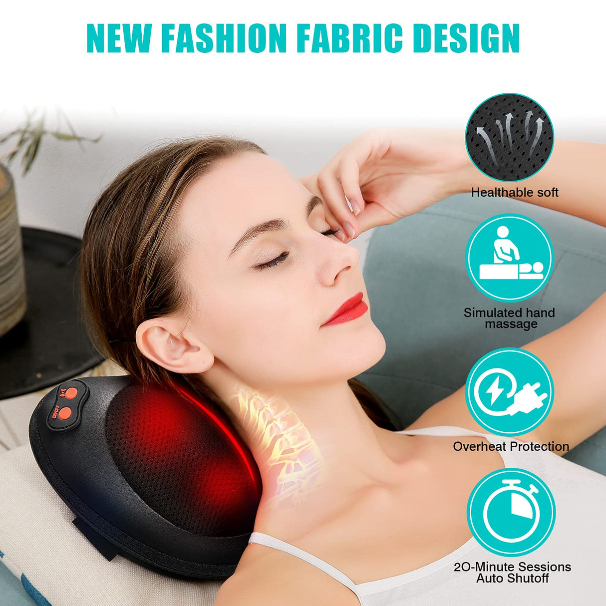 iKristin Back Massager, Shiatsu Neck Massager with Heat, Electric Back Massager for Shoulder, Back, Leg, Deep Tissue Kneading Massage to Relief Muscles, Massage Pillow for Mom/Dad/Women/Men