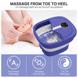 HOSPAN Collapsible Foot Spa Electric Rotary Massage, Foot Bath with Heat, Bubble, Remote, and 24 Motorized Shiatsu Massage Balls. Pedicure Foot Spa for Feet Stress Relief - FS02A