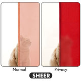 MIULEE Red Privacy Sheer Curtains That Let Light in 84 Inches Long Non-See-Through Semi Sheer Curtain Light Filtering Window Curtains Christmas Drapes for Living Room Bedroom 2 Panels Set