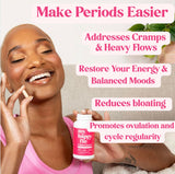 My Happy Flo PMS Support Supplement for Women with Iron, PMS Relief Hormone Support for Women, 10-in-1 PMDD Supplements for Women | DIM & I3C Indole-3-Carbinol for Cramp Relief, Heavy Flow - 60 Caps