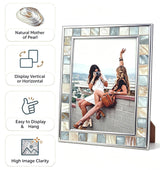 GIFTME 5 Mother of Pearl Picture Frame 5x7, Grey+White, 1pc