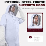 LONGADS Bee Suit for Men, Full Body Beekeeper Suit with Gloves and Veil L