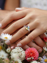 Custom4U Personalized Mothers Ring 3 Birthstones Rings for Women Custom