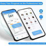 Homebuds 600lb Digital Bathroom Scale for Body Weight and BMI Via Smart APP, High Accuracy in 0.1lb Assured by Weighing Professional Since 2001, 8mm Tempered Glass, Extra Large LED Display, Black