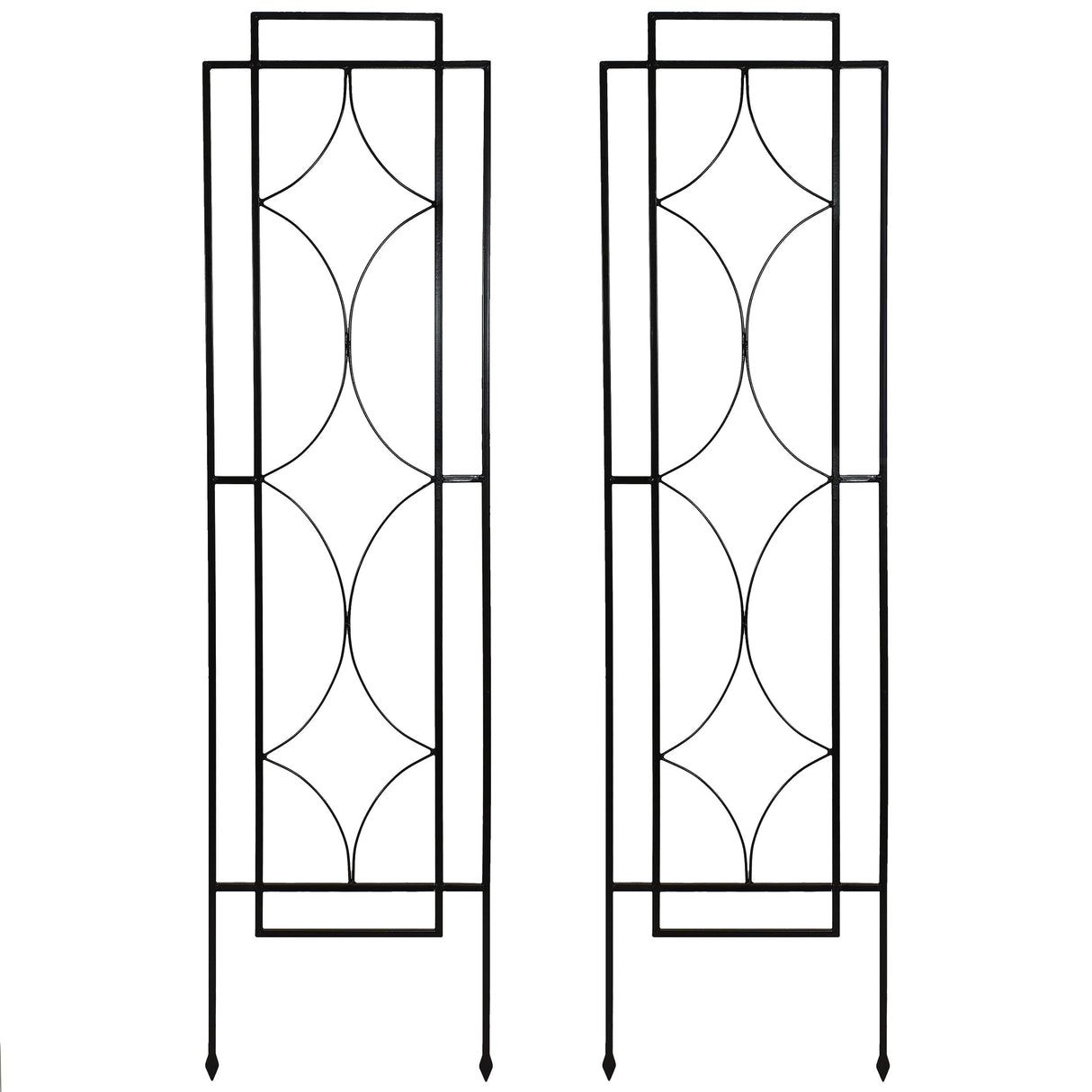 Sunnydaze 60" Black Metal Garden Trellis for Climbing Plants, 2-Pack
