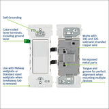 Leviton Lever Edge 15 Amp Single Pole Rocker Switch, 10-Pack, E5601-MW, White