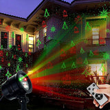 Christmas Laser Lights, Projector Lights Landscape Spotlight Red and Green Star Show with Christmas Decorative Patterns for Indoor Outdoor Garden Patio Wall