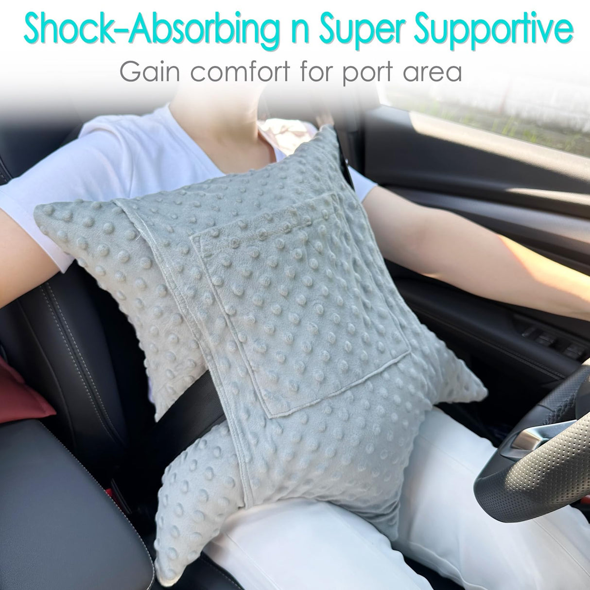 D. Cozy Star Shaped Hysterectomy Pillow with 2 Pockets for Abdominal Surgery Hysterectomy Recovery Must Haves Products Gifts Tummy Pillow with Hands Placement Pouch Minky Dot Gray
